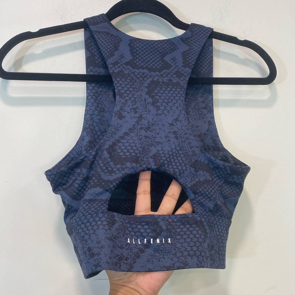ALLFENIX  Melbourne  Australia Snake Print Sports bra Padded Blue Medium